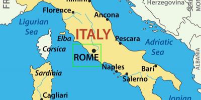 Карта Италии показывает Рим