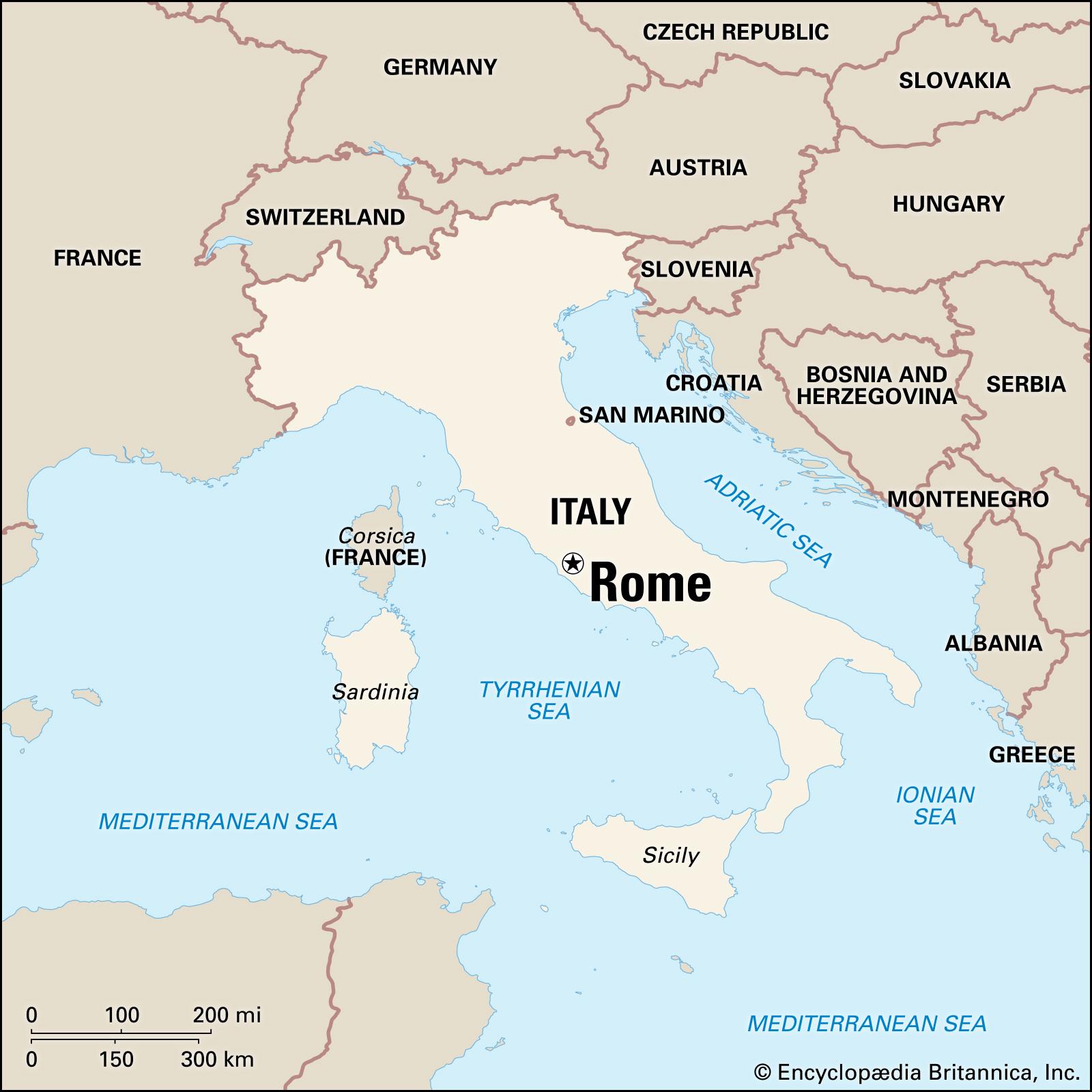 Рим карта мира - политическая карта Рима (Лацио - Италия)