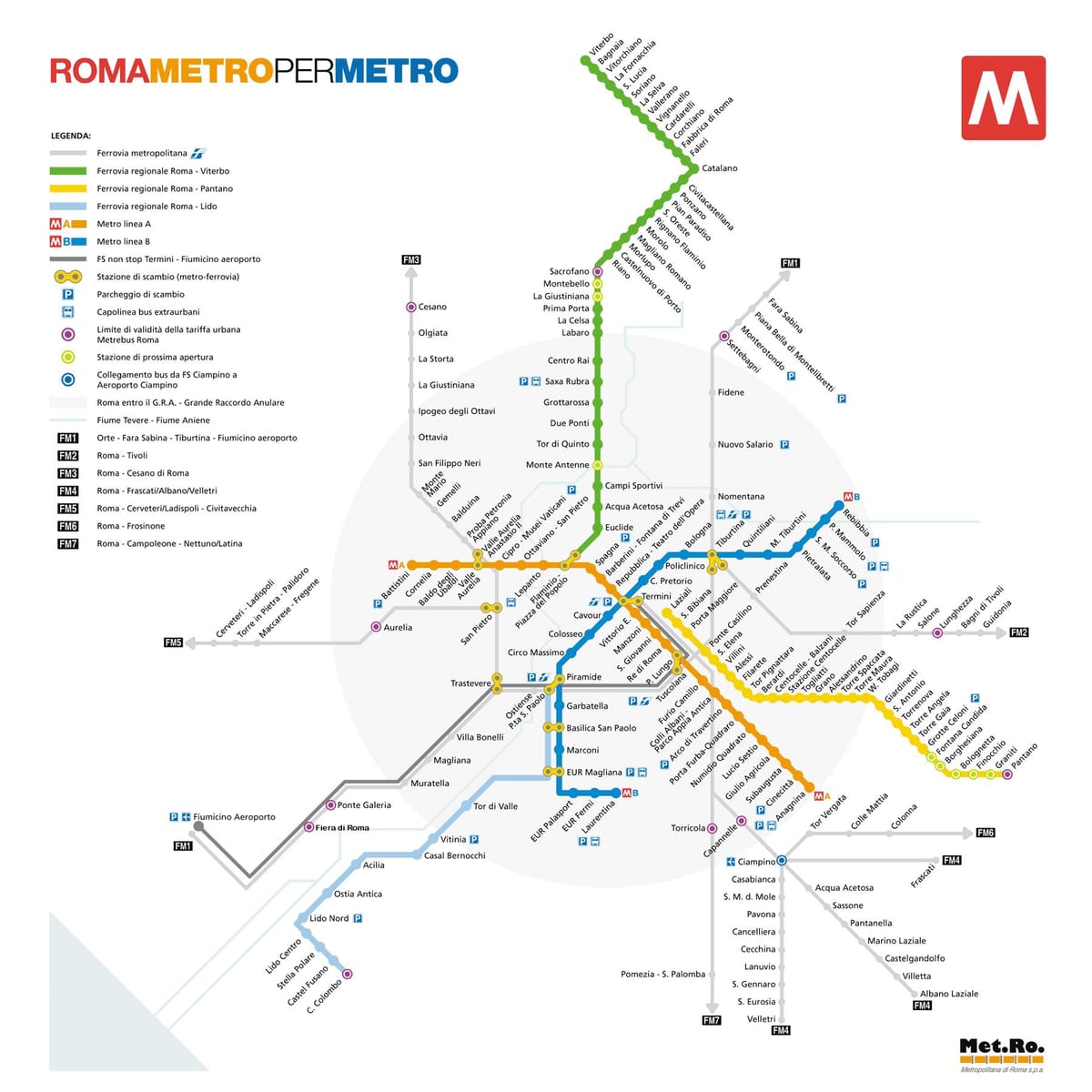 Карта Рима метро