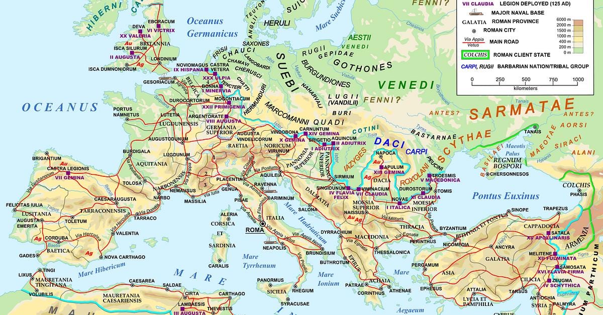 Карта императорский Рим 