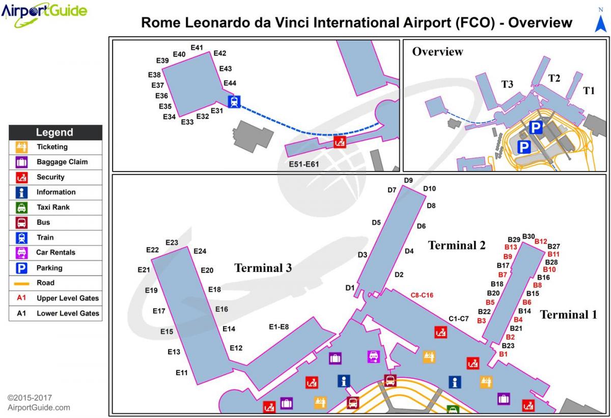 международный аэропорт Леонардо да Винчи карте