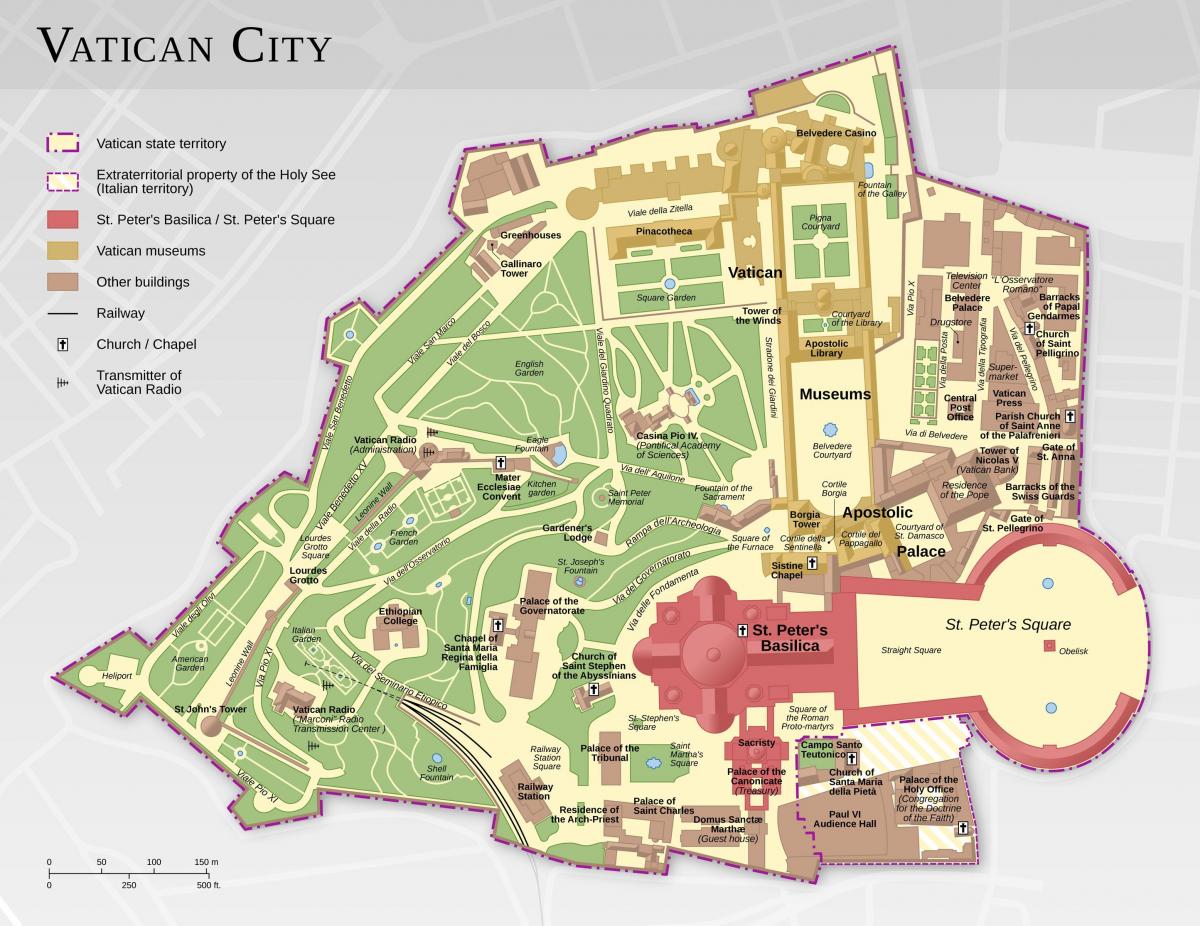 городской туристический Ватикана карте