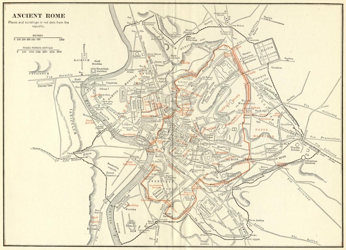 Карта Древнего Рима улица 