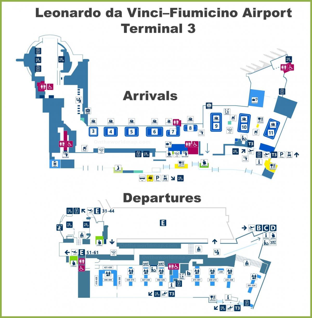 терминал аэропорта FCO в карте 3