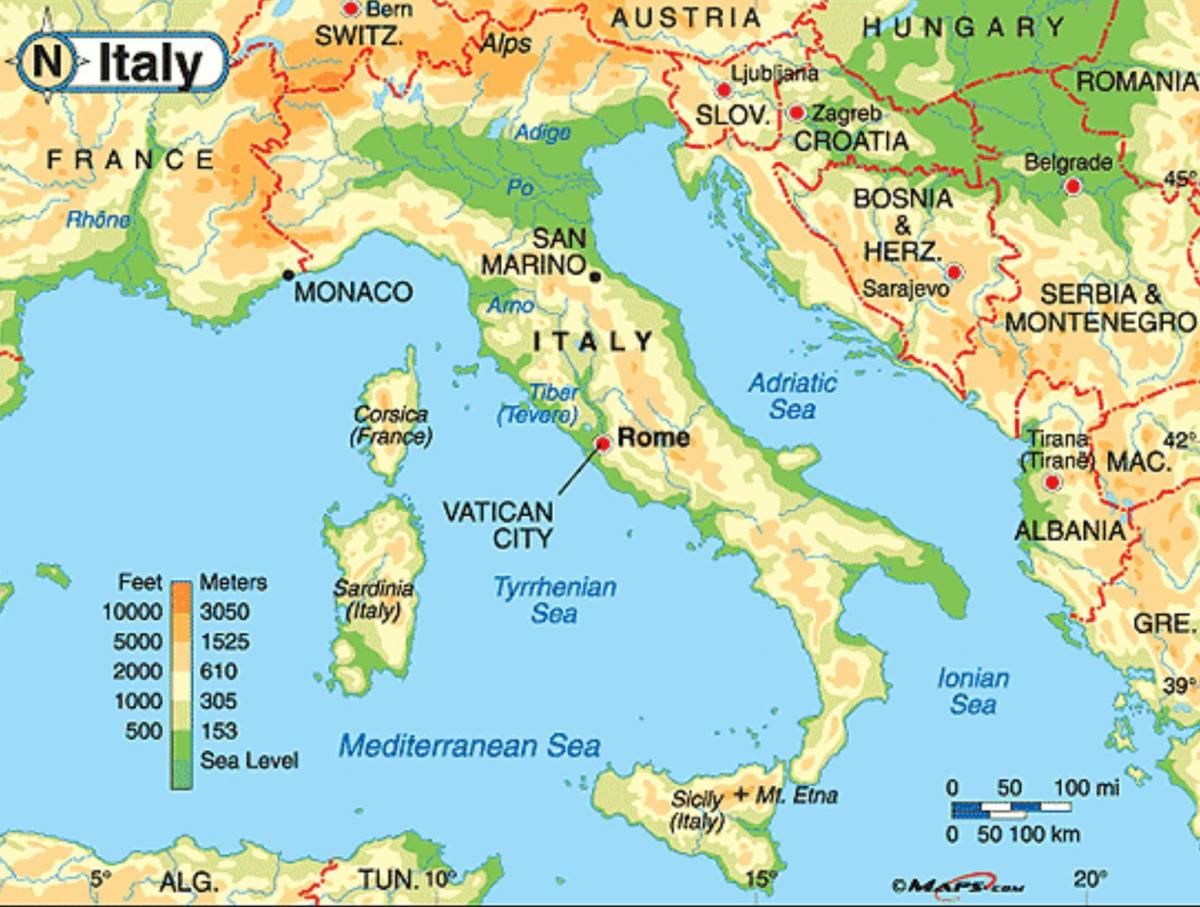 Карта Рима географии