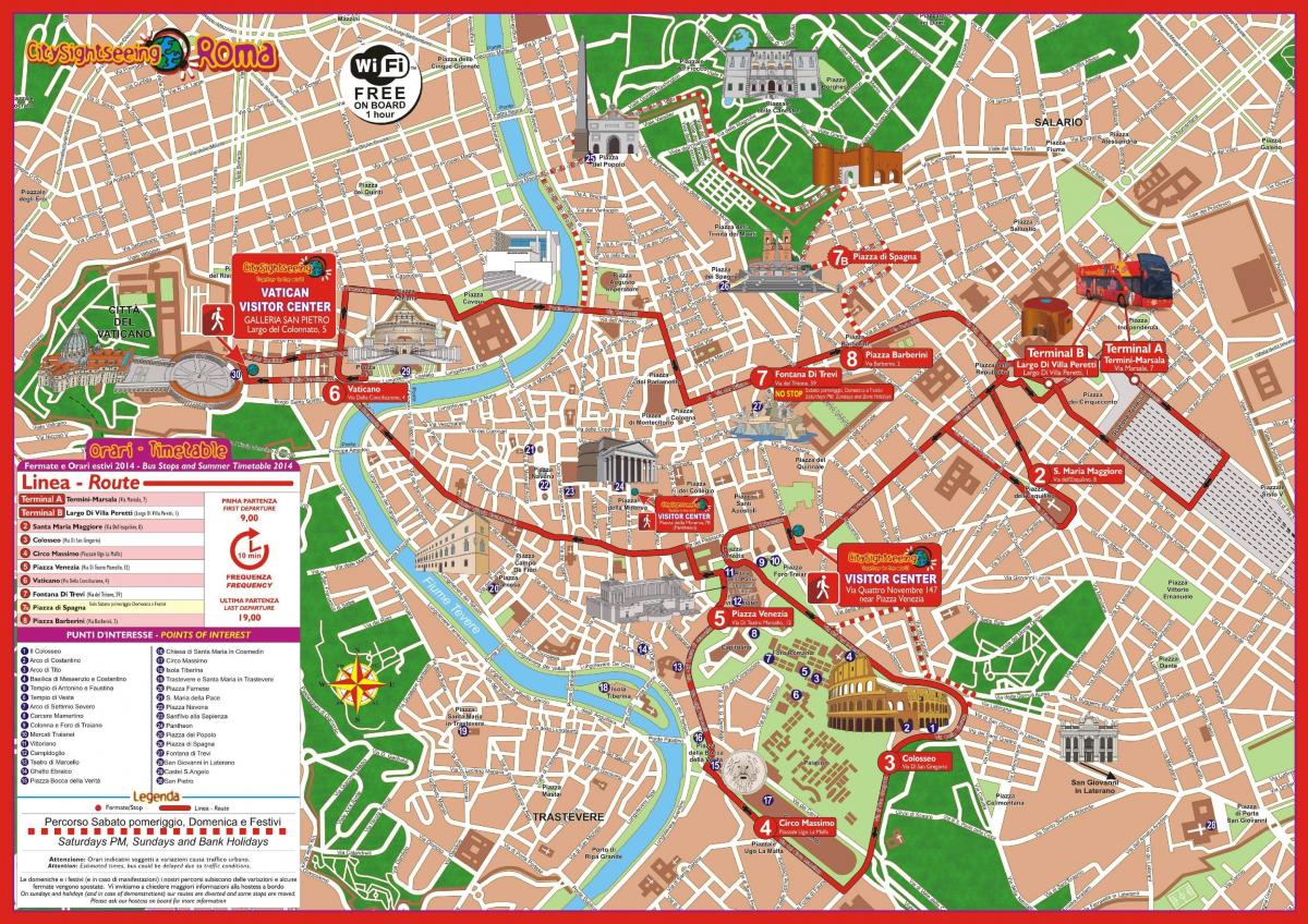 Рим экскурсионный автобус маршрут на карте