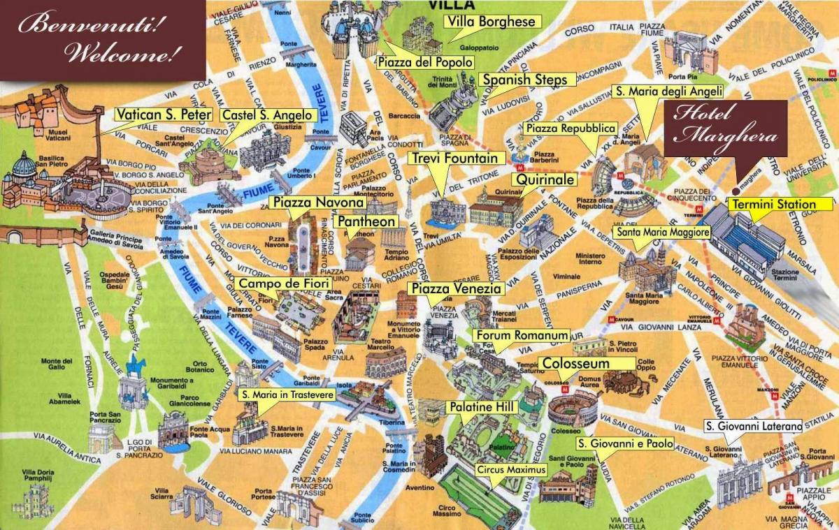 Карта Рима путеводитель