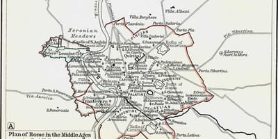 Карта средневековый Рим