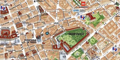 Карта фонтана Треви в Риме 