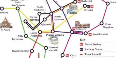 Карта Рима автобусного маршрута 116 