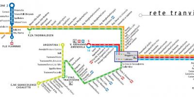 Карта Рима на трамвае 19 