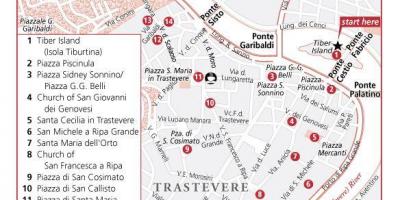 Район Трастевере в Риме на карте