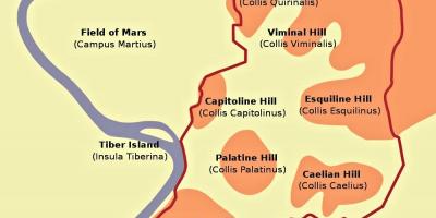Карта холмов Рима 